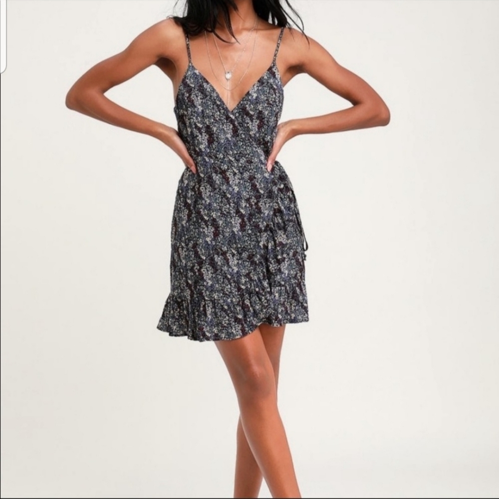 Intimately Free People Floral Spaghetti Strap Wrap Dress